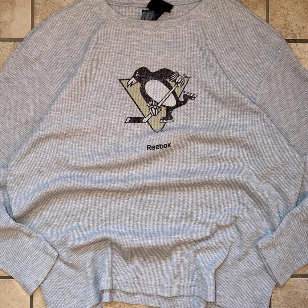 Reebok x NHL Penguins Waffle Knit Sweatshirt - Size XL